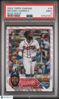 2023 Topps Chrome Michael Harris II Rookie Blue Wave 28/75 PSA 9 RC