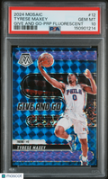 2024 Mosaic Tyrese Maxey Give And Go Purple Fluorescent PSA 10