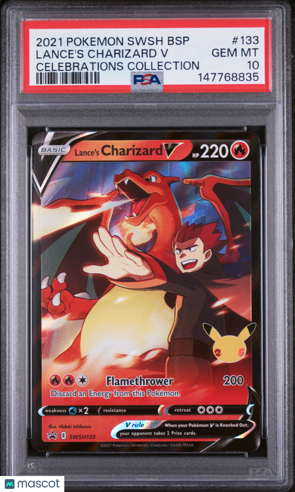 2021 Pokemon SWSH BSP Lance's Charizard V Celebrations Collection PSA 10