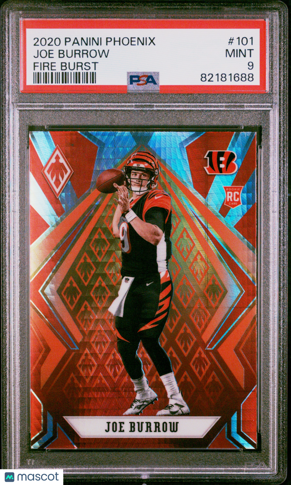 2020 Phoenix Joe Burrow Rookie Fire Burst PSA 9 RC