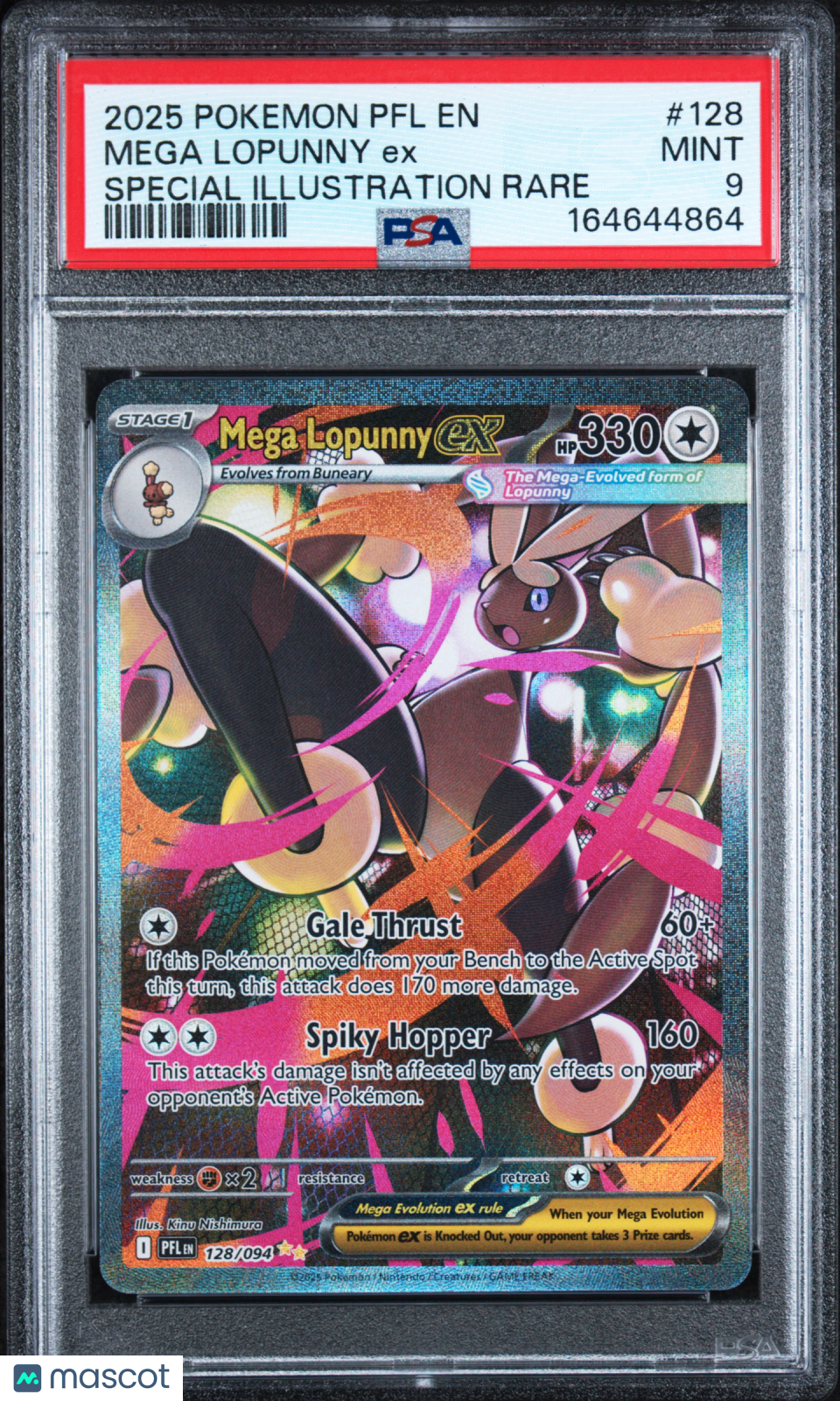 2025 Pokemon PFL Mega Lopunny EX Special Illustration Rare PSA 9