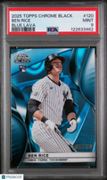 2025 Topps Chrome Black Ben Rice Blue Lava PSA 9
