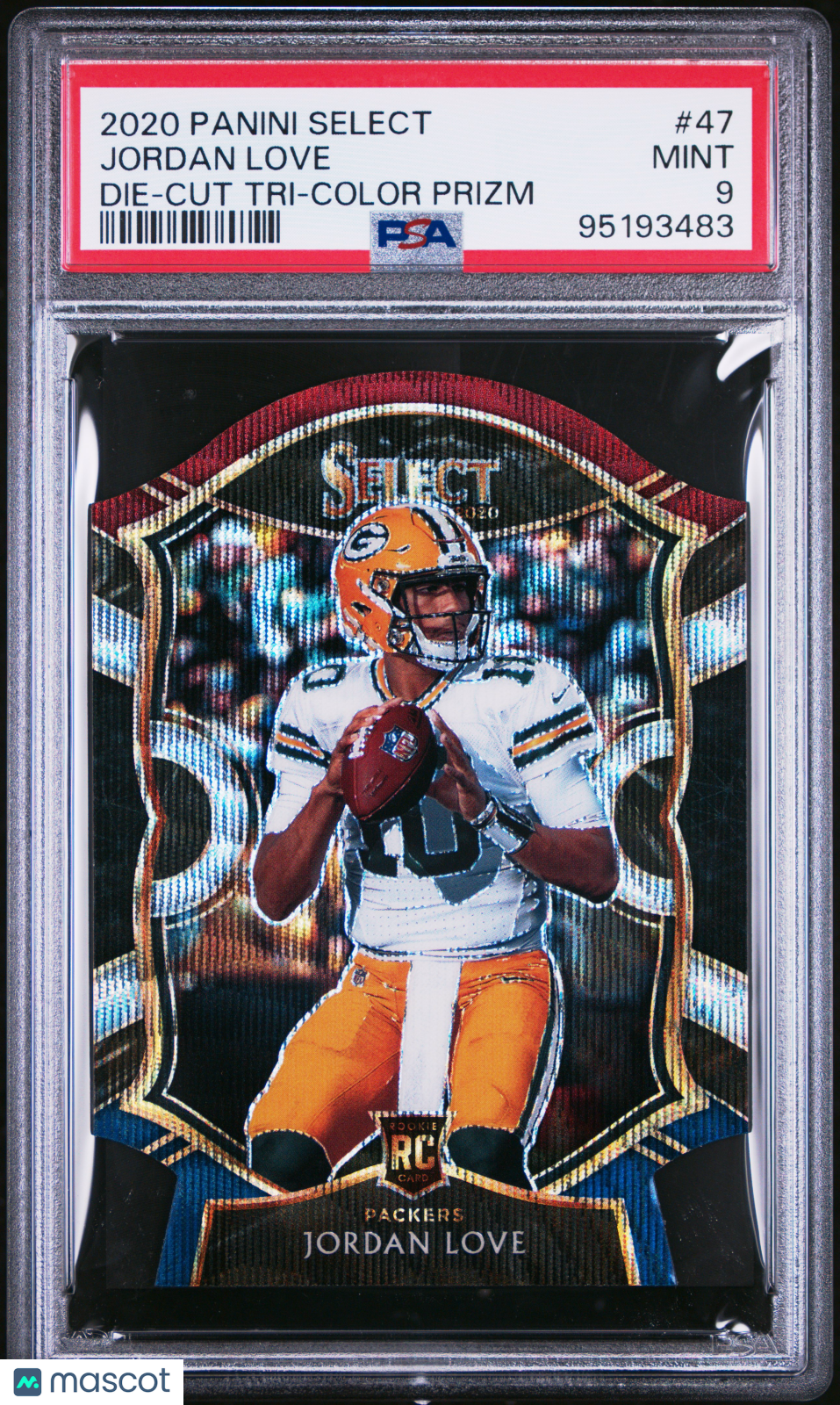 2020 Panini Select Jordan Love Die-Cut Tri-Color Prizm PSA 9