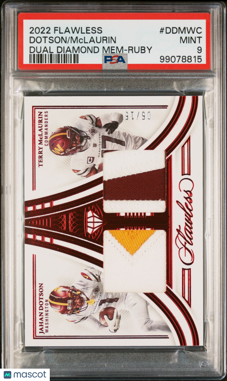 2022 Flawless Dotson/McLaurin Dual Diamond Mem-Ruby PSA 9