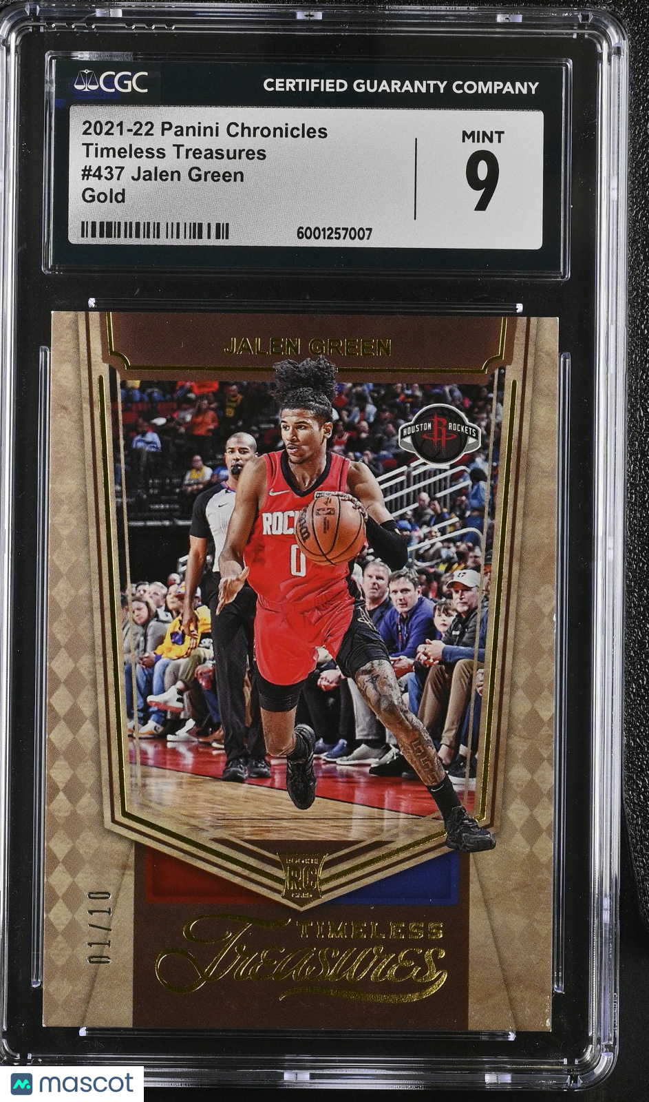2021-22 Chronicles Jalen Green Rookie Timeless Treasures Gold 1/10 CGC 9 RC