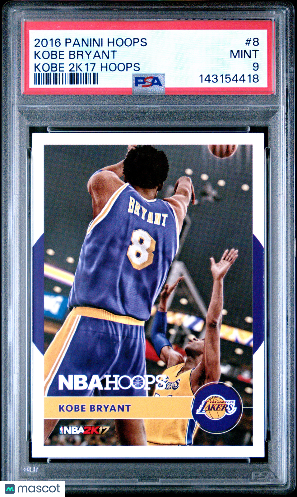 2016 Panini Hoops Kobe Bryant Kobe 2k17 Hoops PSA 9
