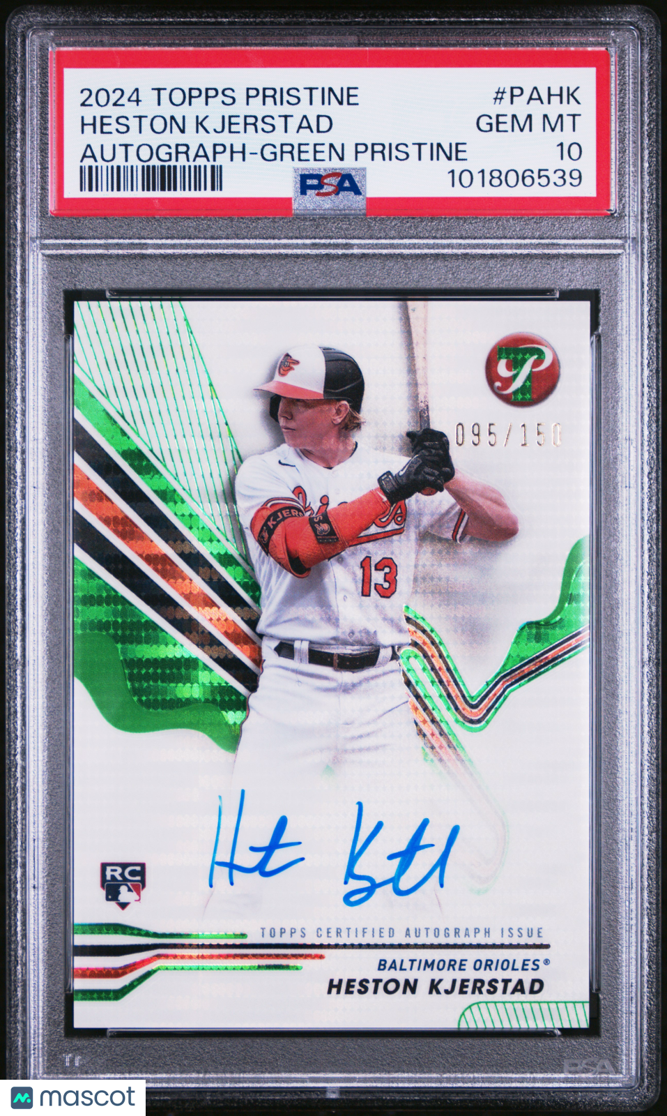 2024 Topps Pristine Pristine Autographs Heston Kjerstad #PAHK Green /150 PSA 10