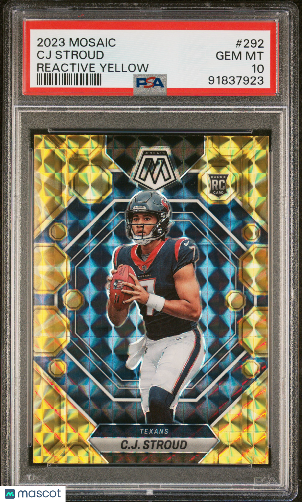 2023 Panini Mosaic CJ Stroud #292 Reactive Yellow PSA 10