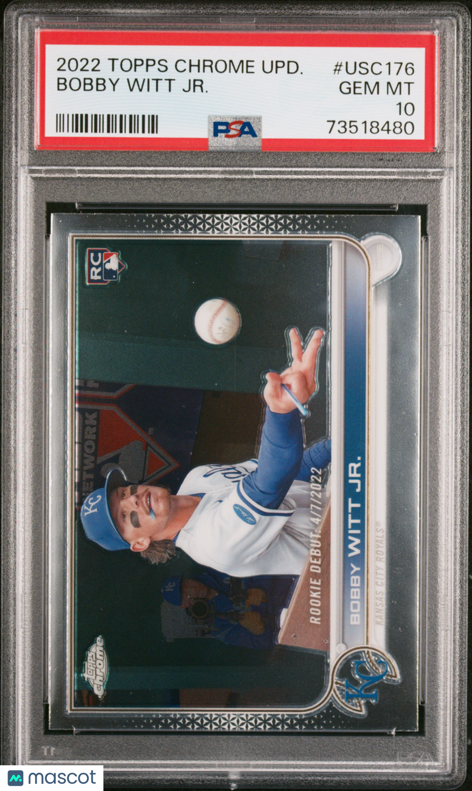 2022 Topsp Chrome Update Bobby Witt Jr. Rookie PSA 10 RC