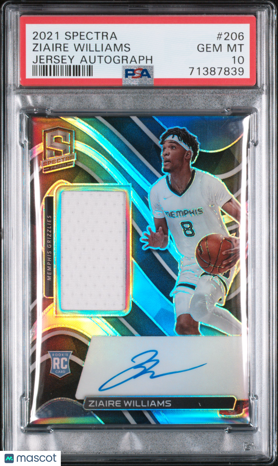 2021 Spectra Ziaire Williams Rookie Patch Auto RPA 23/149 PSA 10 RC