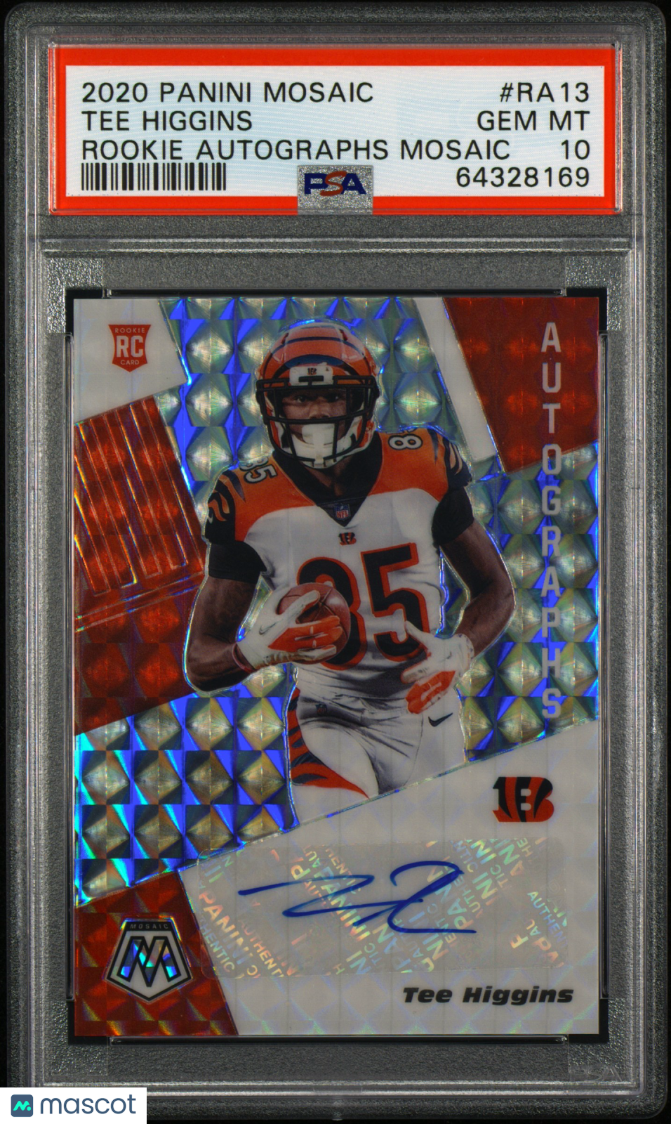 2020 Panini Mosaic Tee Higgins Rookie Autographs Mosaic PSA 10