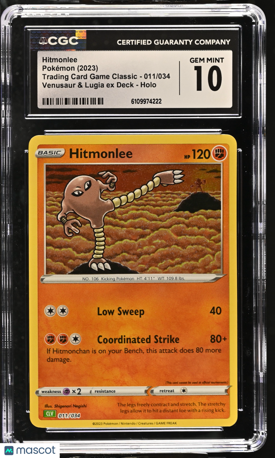 2023 Pokemon Hitmonlee Venusaur & Lugia ex Deck Holo CGC 10