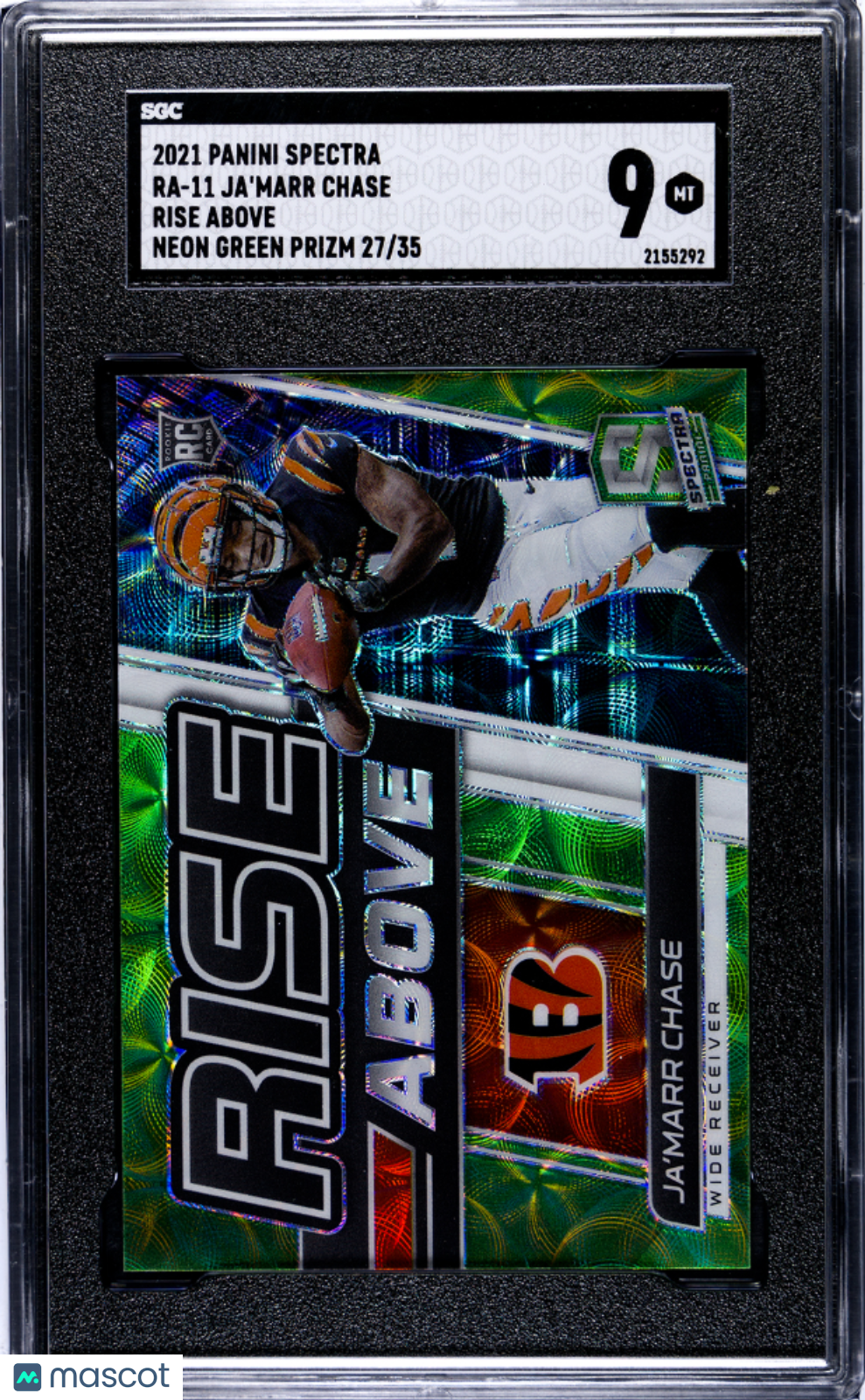 2021 Spectera Ja'Marr Chase Rise Above Neon Green /35 SGC 9