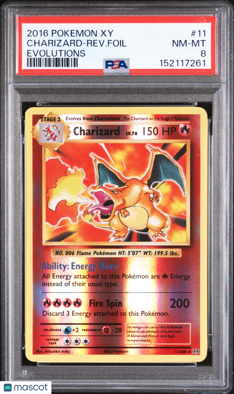 Pokemon Charizard 11 108 PSA 8