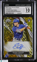 2024 Topps Chrome Black Evan Carter Rookie Gold Mini Diamond Auto 27/50 CGC 10 Auto 10 RC