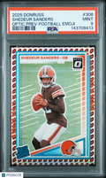 2025 Panini Donruss Shedeur Sanders #306 Optic Prev Football Emoji PSA 9
