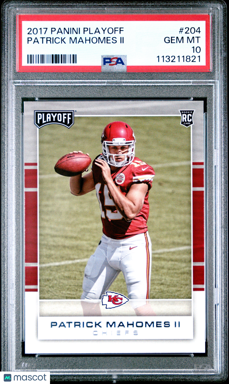 2017 Panini Playoff Patrick Mahomes II Rookie PSA 10 RC