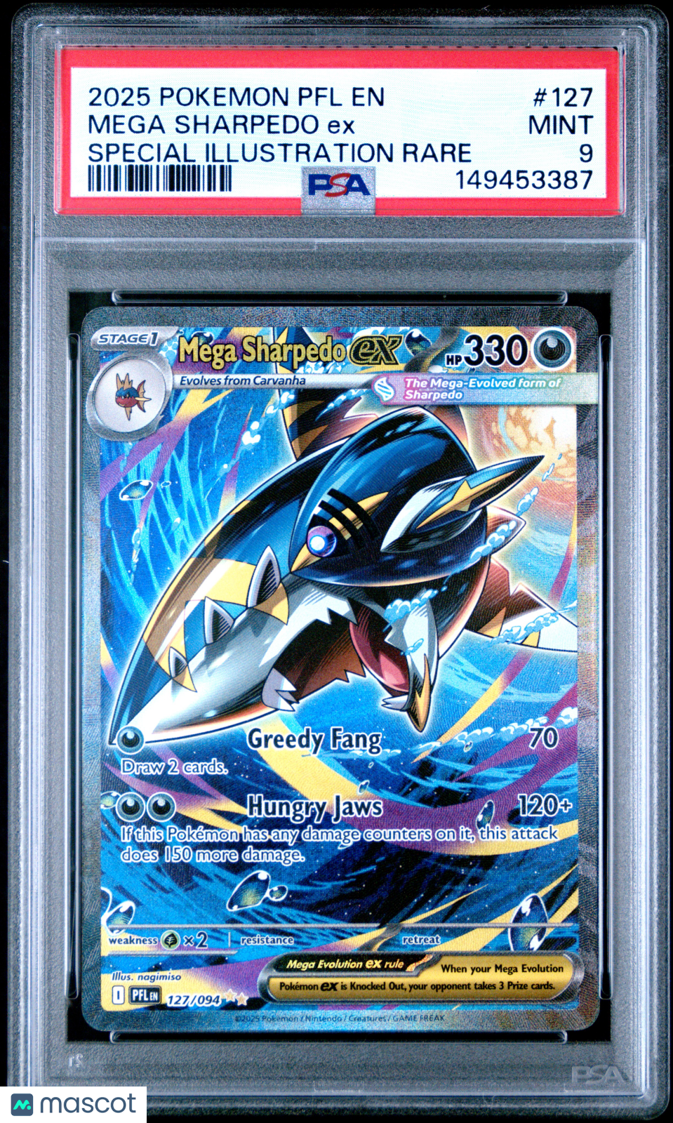 2025 Pokemon Mega Sharpedo ex Special IR PSA 9