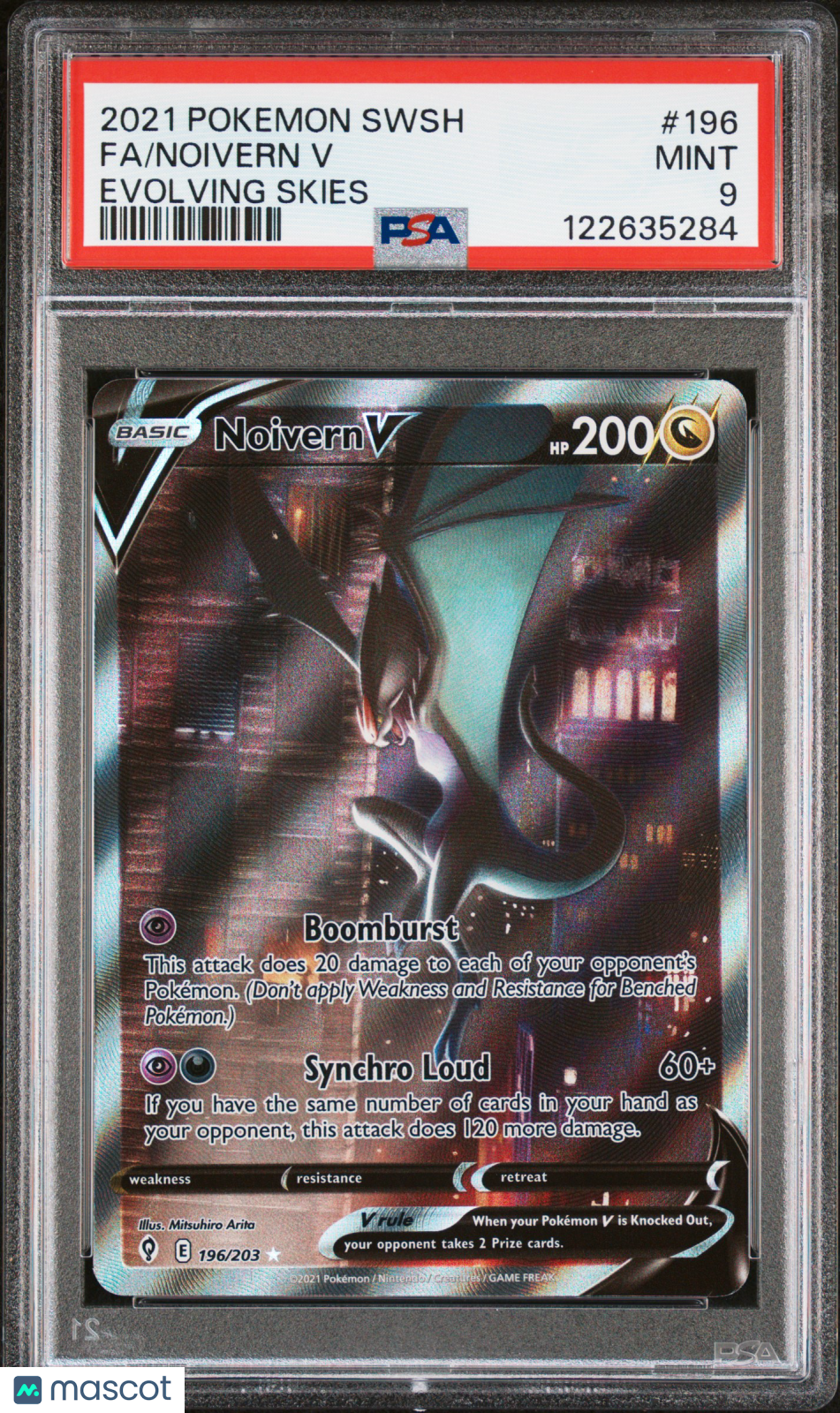 2021 Pokemon SWSH FA/ Noivern V Evolving Skies PSA 9