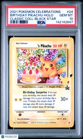 2021 Pokemon Celebrations Birthday Pikachu Holo Black Star PSA 10