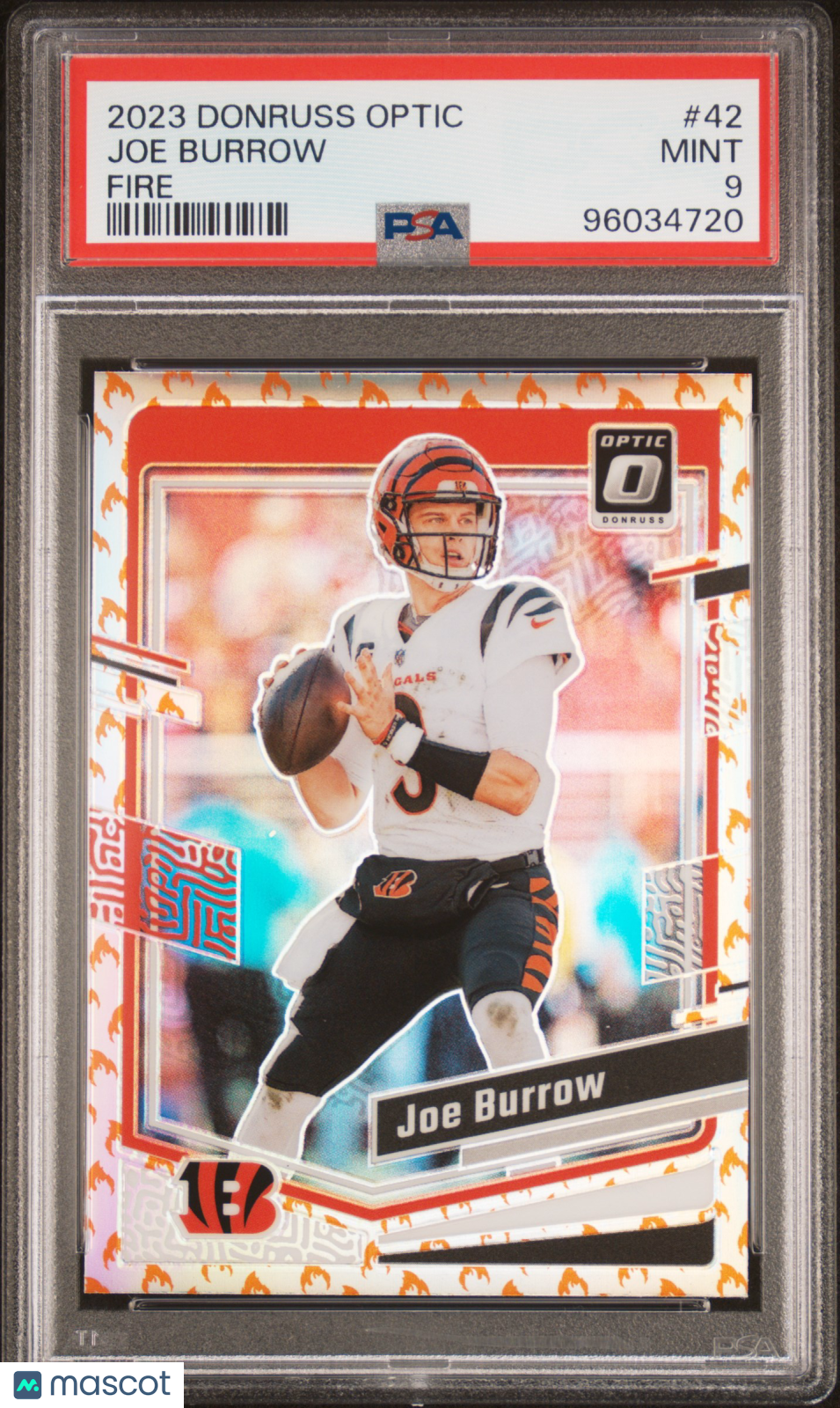 2023 Donruss Optic Joe Burrow Fire PSA 9