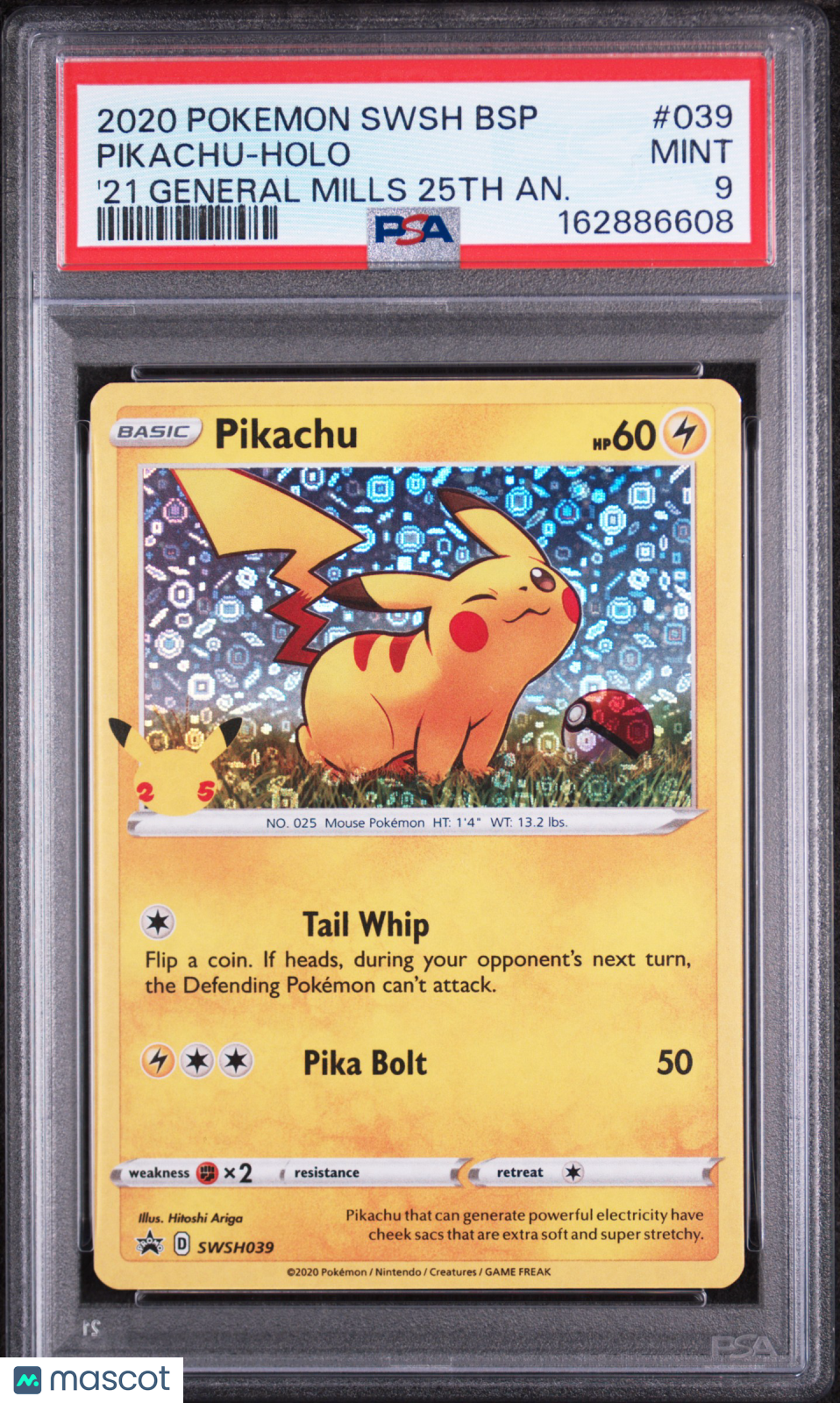 2020 Pokemon SWSH Pikachu Holo General Mills PSA 9