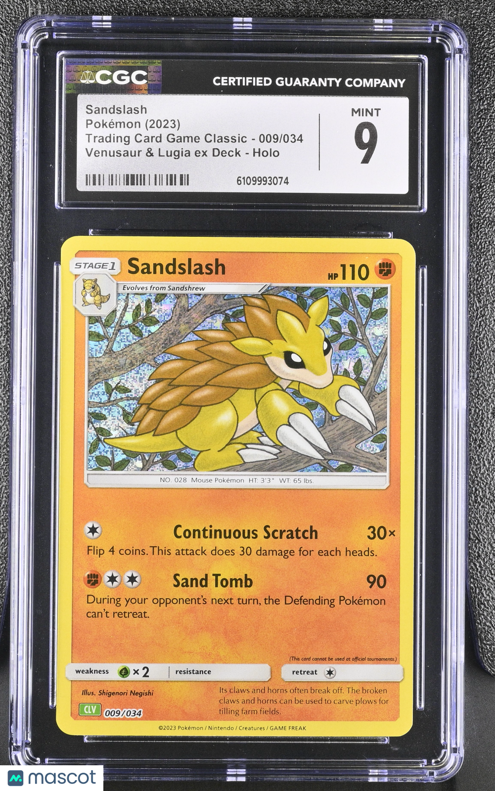 2023 Pokemon Sandslash Venusaur & Lugia ex Deck Holo CGC 9