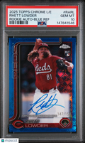 2025 Topps Chrome Logofractor Rhett Lower Rookie Blue Auto 147/150 PSA 10 RC