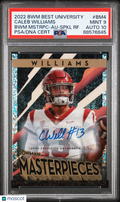 2022 Bowman's Best University Bowman Masterpieces Caleb Williams #BM4 BWM Mstrpc Au Spkl RF PSA 9 Auto 10