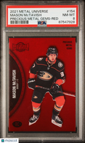 2021 Metal Universe Mason McTavish Rookie Red Preciuos Metal Gems 48/100 PSA 8 RC