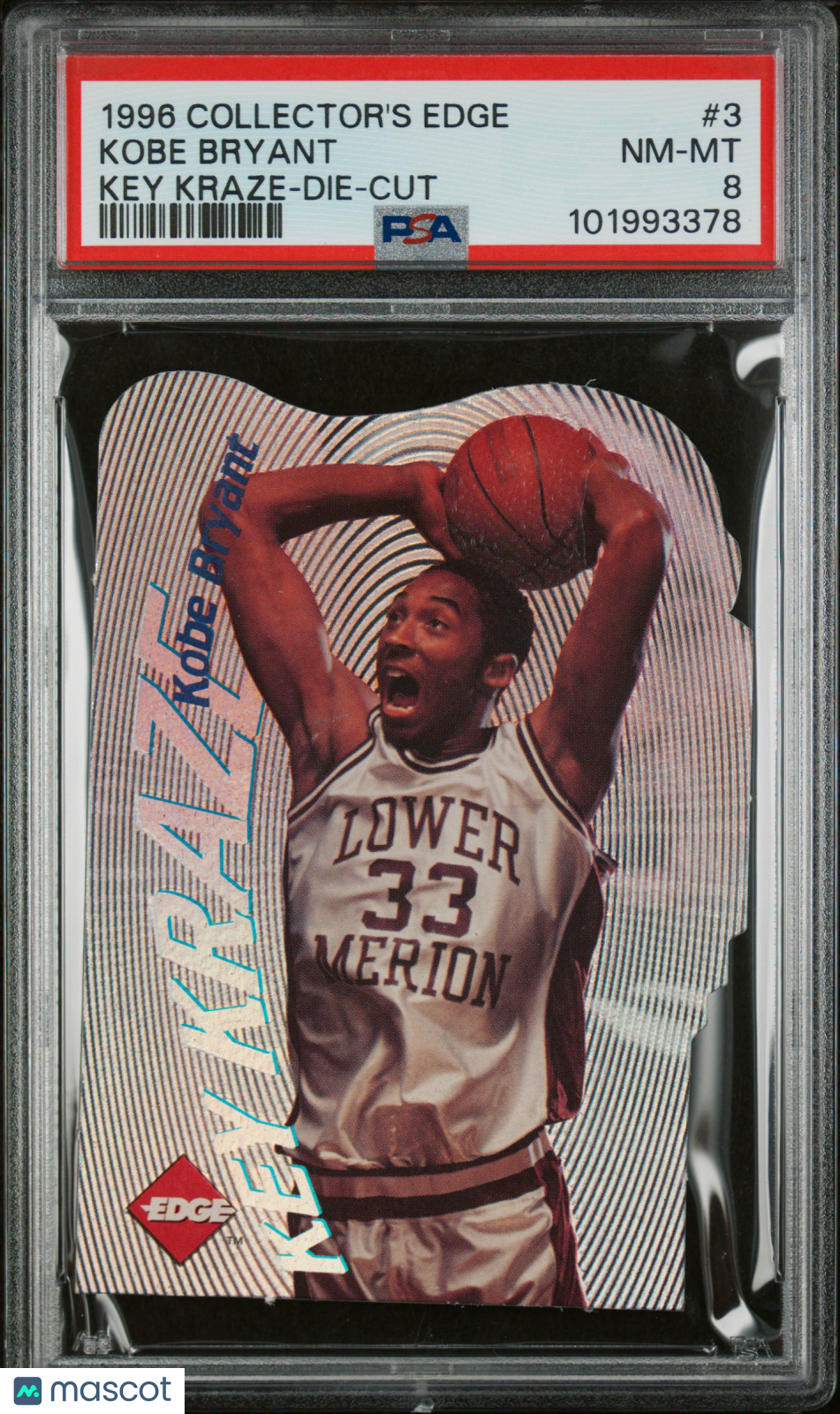 1996 Collector's Edge Key Kraze Kobe Bryant #3 Die Cut PSA 8