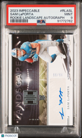 2023 Panini Impeccable Rookie Landscape Autographs Sam Laporta #RLASL /68 PSA 9