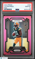 2023 Panini Prizm Jayden Reed #334 Pink PSA 10