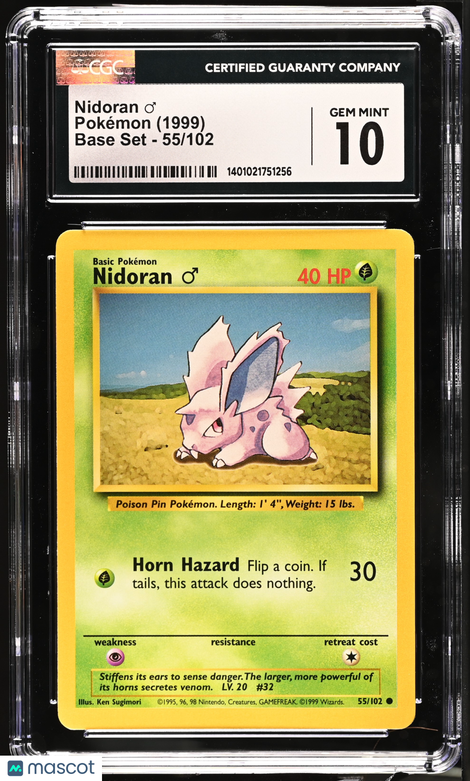 Pokemon Nidoran 55 102 CGC 10