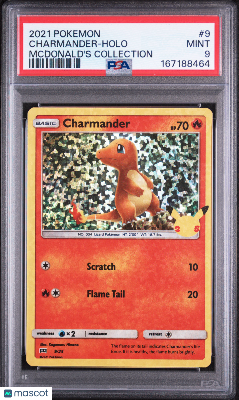 2021 Pokemon Charmander Holo McDonald's Collection PSA 9