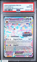 2025 Pokemon Prismatic Evolution Sylveon EX Surprice Box Exclusive PSA 10