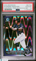 2022 Bowman Warming Bernabel Chrome Prospect Purple Ray Wave 232/250 PSA 10