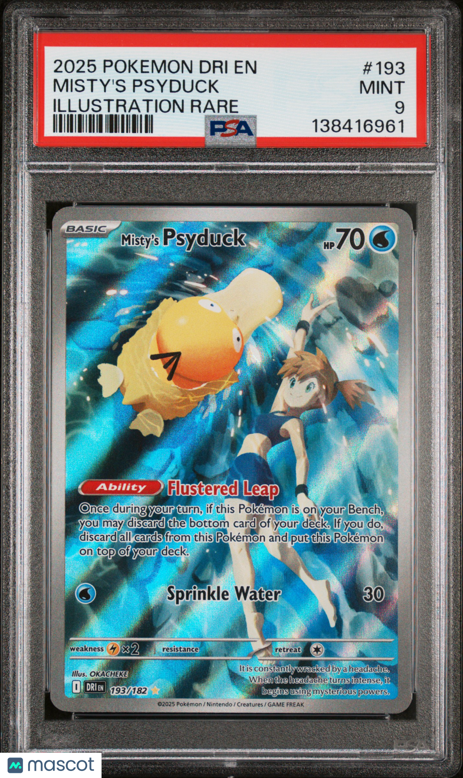 2025 Pokemon DRI EN Misty's Psyduck Illustartion Rare PSA 9