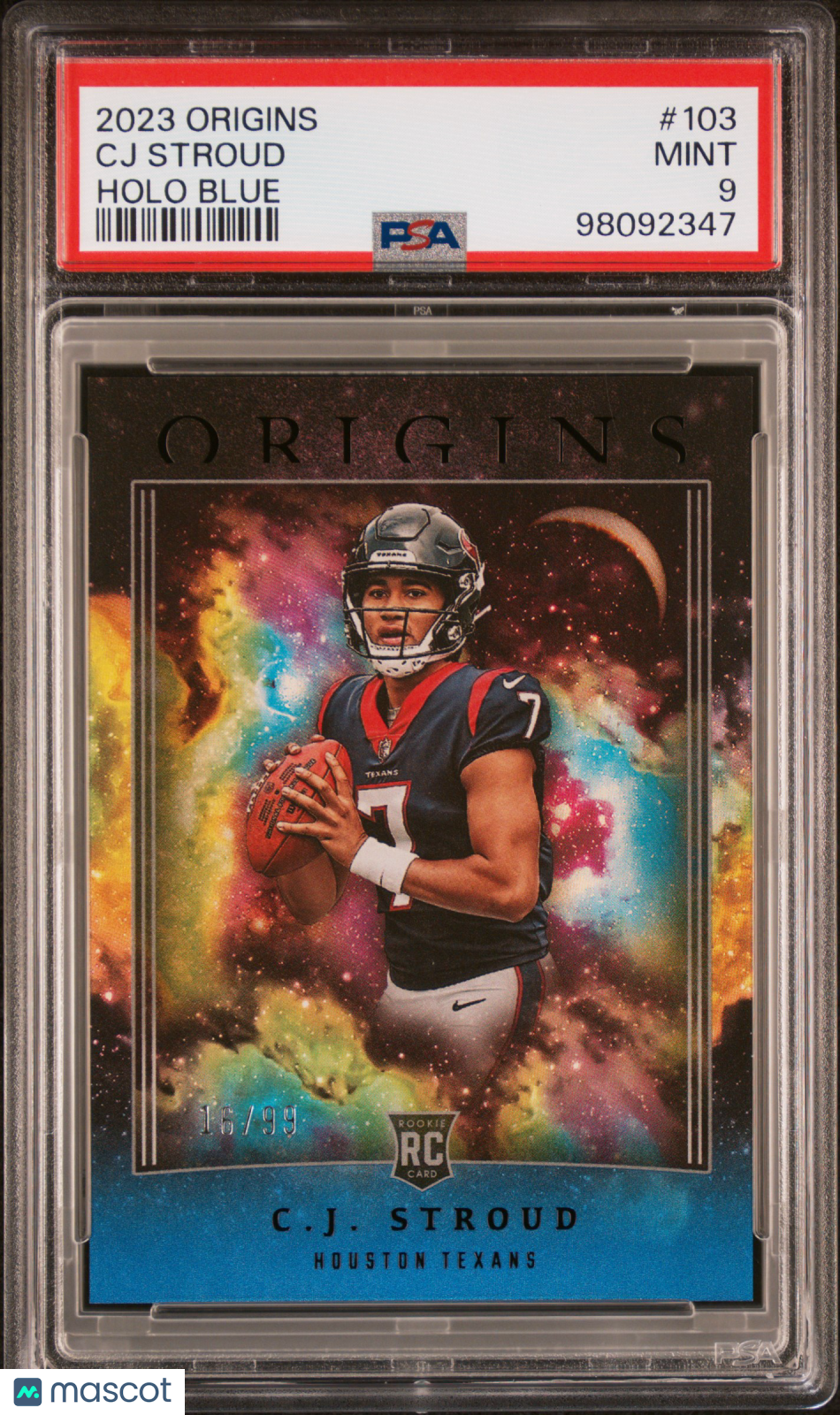 2023 Origins CJ Stroud Rookie Holo Blue 16/99 PSA 9 RC