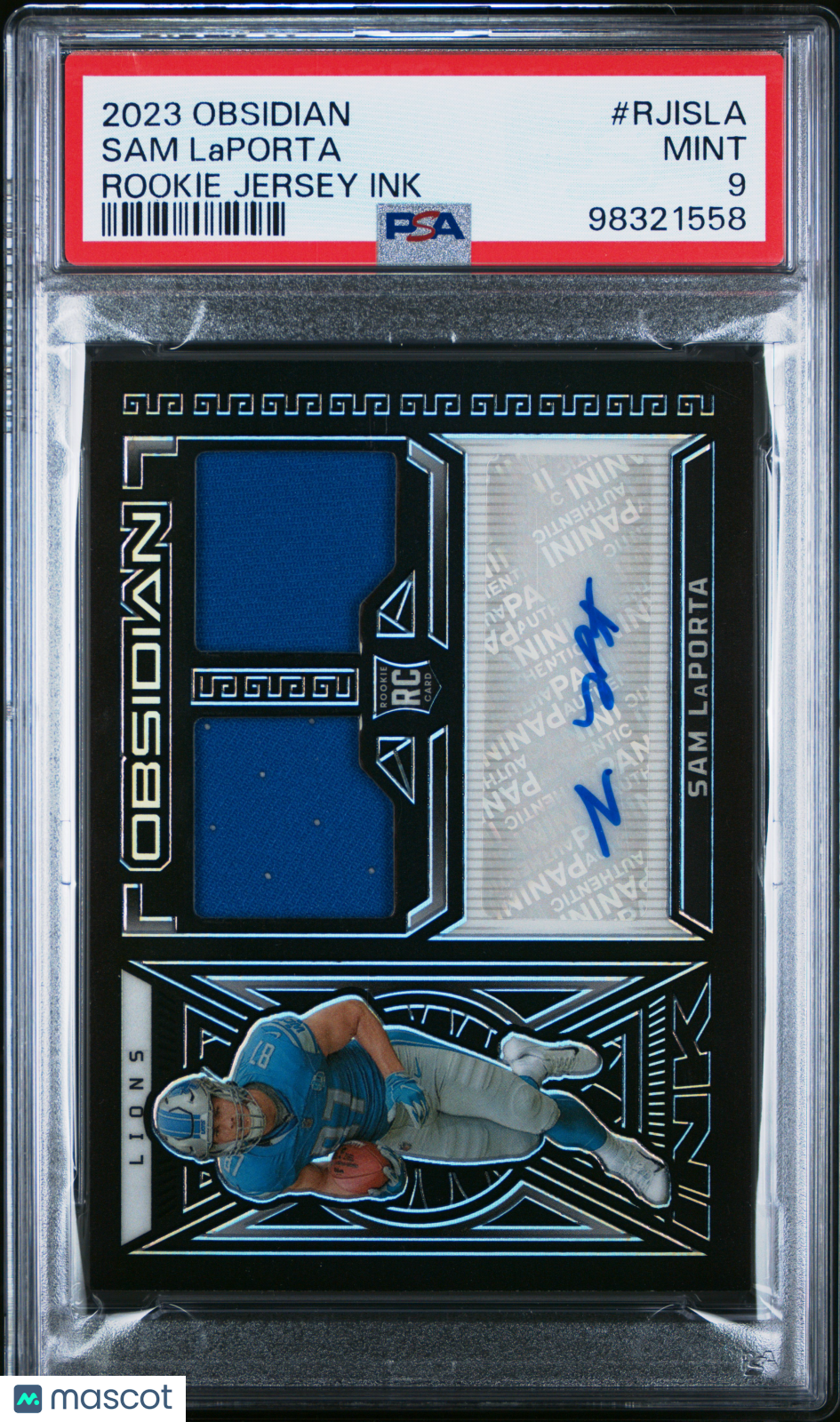 2023 Panini Obsidian Rookie Jersey Ink Sam Laporta #RJISLA PSA 9