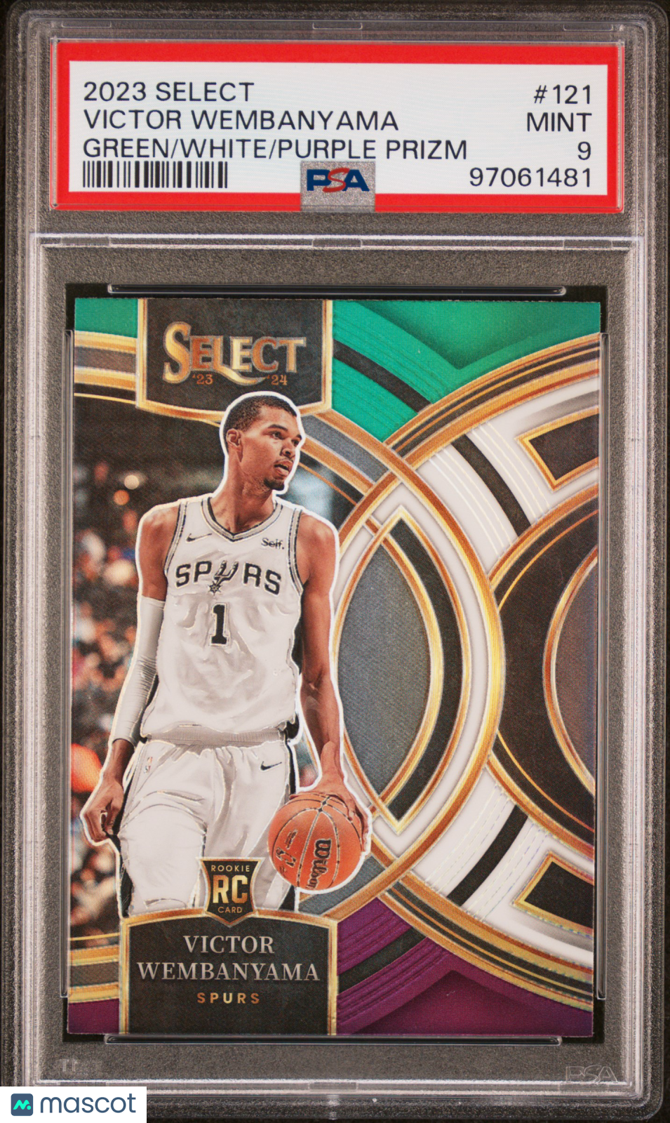 2023 Select Victor Wembanyama Green/White/Purple Prizm PSA 9