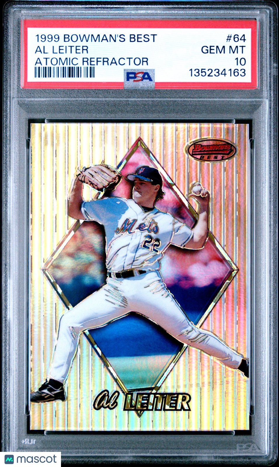 1999 Bowman's Best Al Leiter #64 Atomic Refractor PSA 10