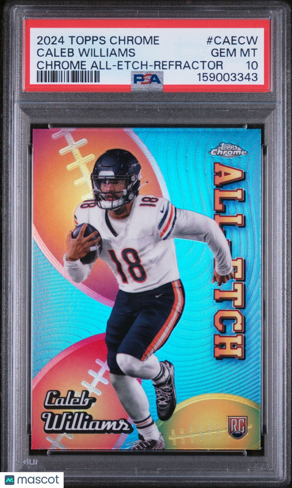 2024 Topps Chrome Caleb Williams Roookie All Etch Refractor PSA 10