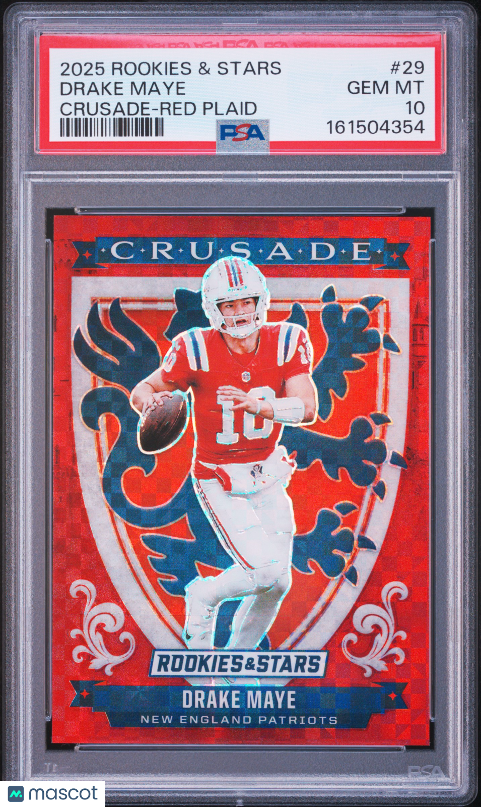 2025 Rookies & Stars Drake Maye Crusade Red Plaid PSA 10 RC