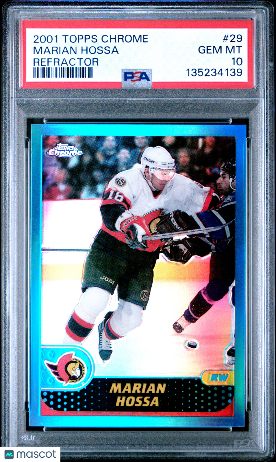 2001 Topps Chrome Marian Hossa #29 Refractor PSA 10