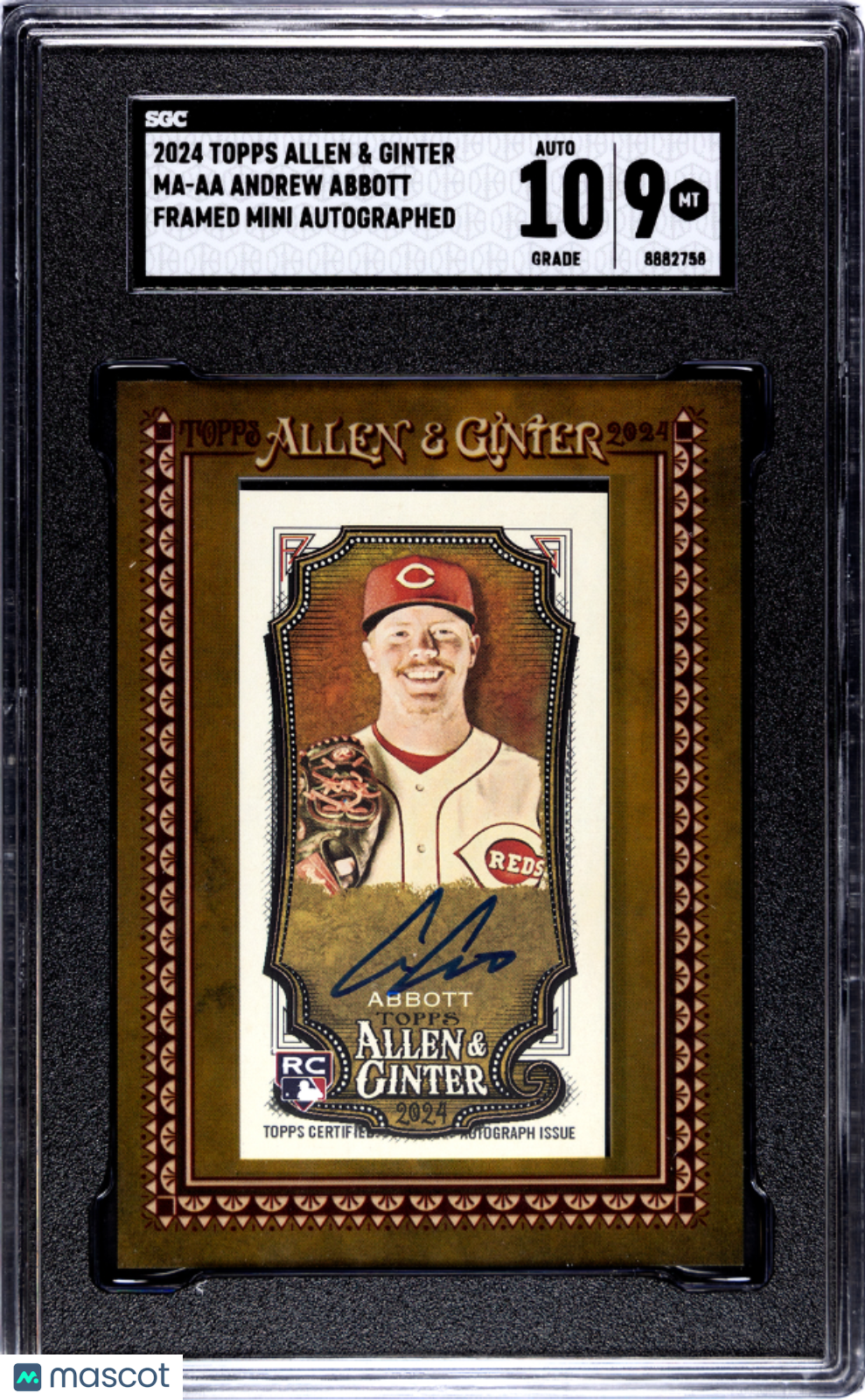 2024 Allen & Ginter Andrew Abbott Framed Mini Auto SGC 9