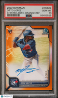 2022 Bowman Otto Lopez Rookie Orange Refractor Auto 10/25 PSA 10 RC
