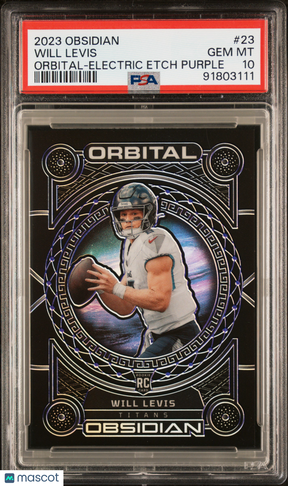 2023 Obsidian Will Levis Orbital Rookie Electric Etch Purple /75 PSA 10 RC