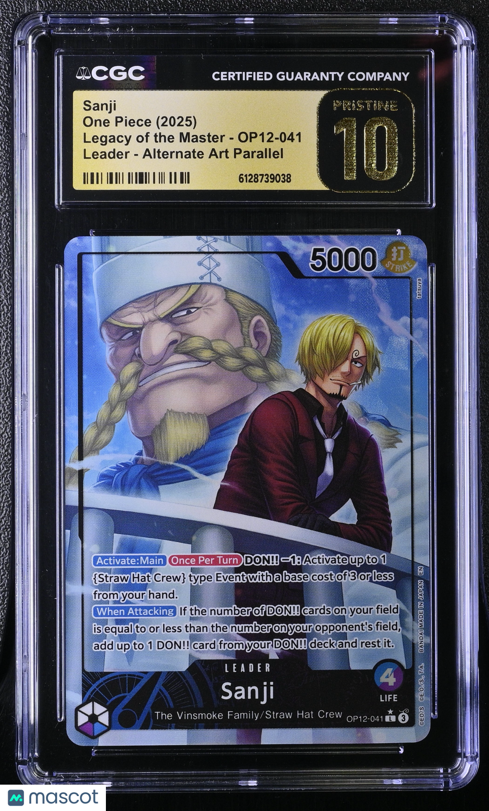 2025 One Piece Sanji Legacy of the Master OP12-041 Alternate CGC Pristine 10