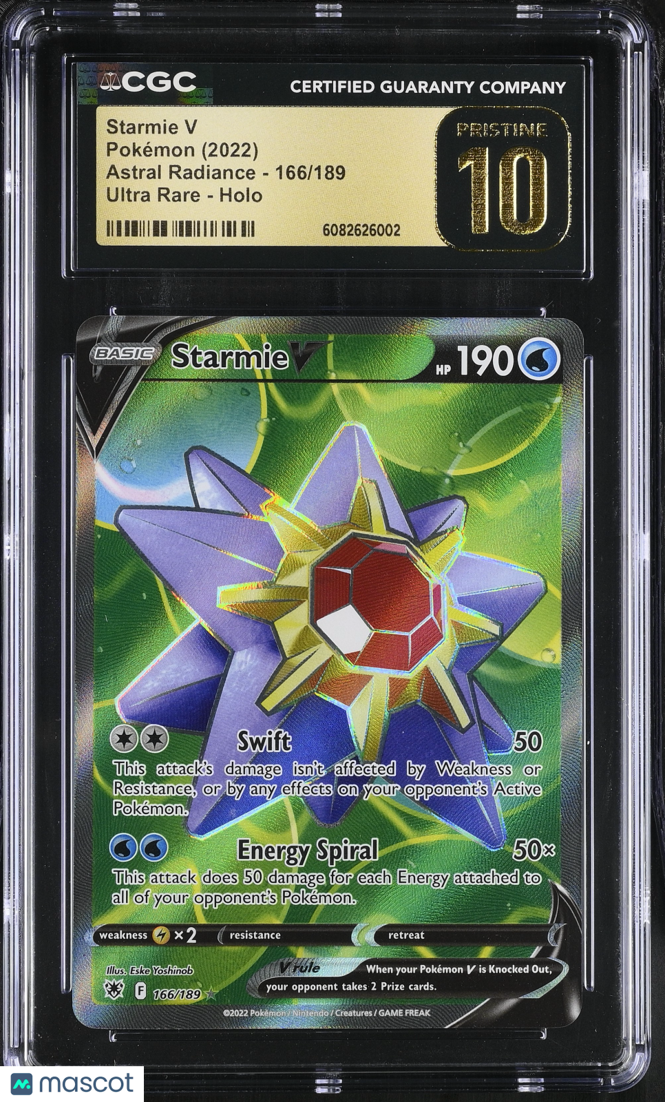 2022 Pokemon Astral Radiance Starmie V Holo Ultra Rare Ultra Rare CGC 10 #166/189